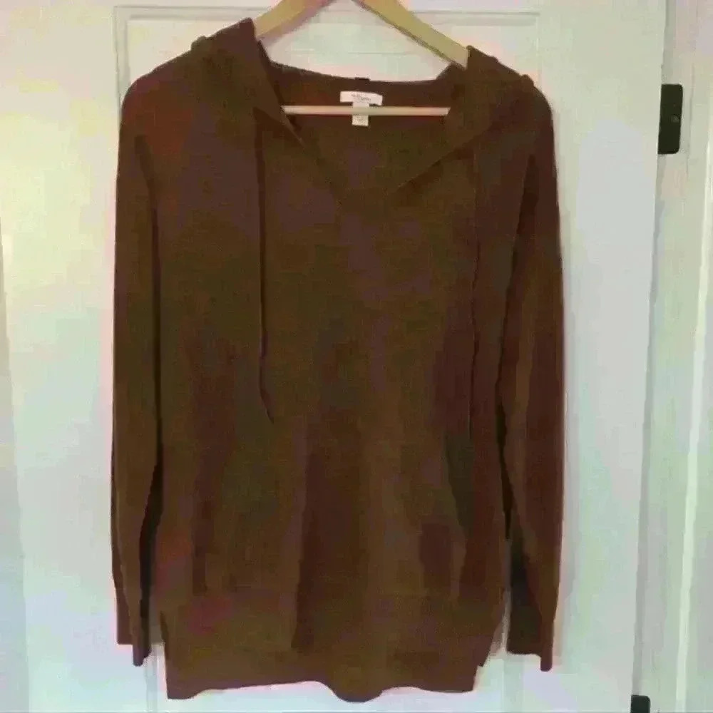 DAILY RITUAL | Women's Reddish/Brown Ultra Soft Milano Stitch Hooded Sw…